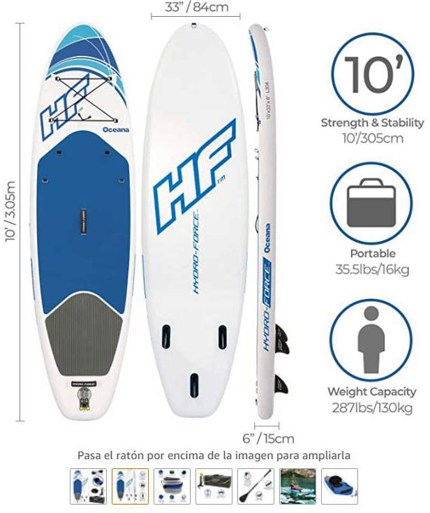 Tabla Paddle Surf Hinchable Bestway Hydro-force Freesoul Tech 340x89x15 Cm  Con Remo, Asiento, Bomba Y Bolsa con Ofertas en Carrefour